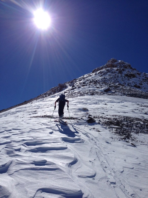 We skinned a little bit further than this and then ditched some gear before hitting the summit.