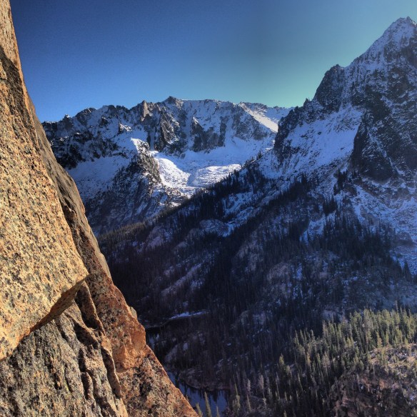 Halfway up the route, looking south.