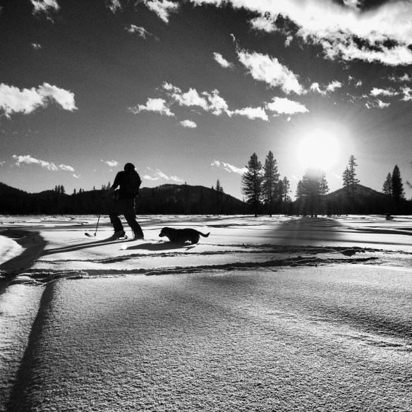Andrew and Gordo on an early season tour near Banner Summit, which received significantly more snow in December than the surrounding areas.